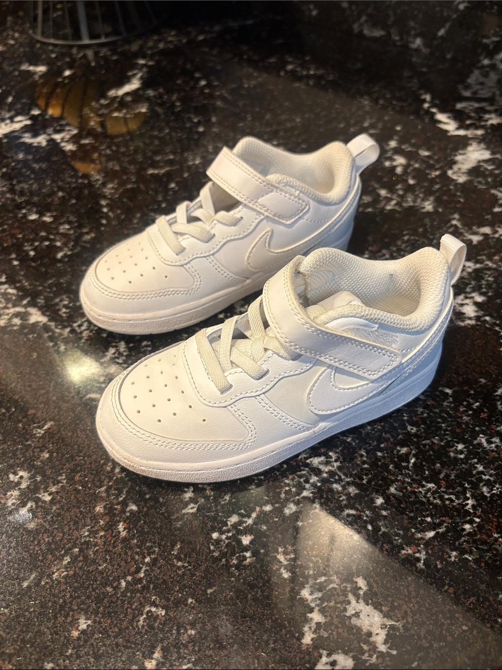 Nike Kids White Velcro Sneakers with Swoosh